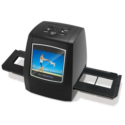 Image of Mini Digital Film &amp; Slide Scanner Converts 35mm Negatives Slides to JPEG Images Includes 2.4 LCD Screen Easy Load Adapters