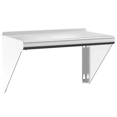 Image of vidaXL Wall Shelf Floating Storage Silver Stainless Steel 50x30x31 cm for Living Room/Bedroom/Kitchen Easy Installation