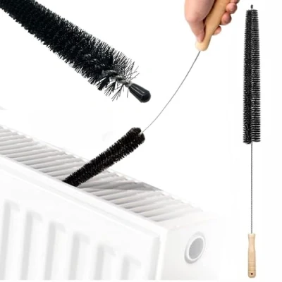 Image of FiTspi Radiator Cleaner Brush with Wooden Handle 70cm Slim and Long Reach Duster Multipurpose Cleaning for &amp; Dryer Lint Washing Machine, RFF1476