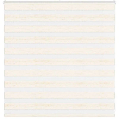Image of vidaXL Zebra Blind Marble Beige 150x100 cm Fabric Width 145.9 Polyester