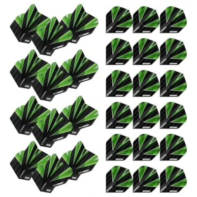 Image of WINMAU Prism Alpha Black &amp; Green Extra Thick dart flights 10 sets per pack (30 in total)