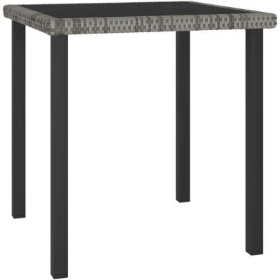 Image of vidaXL Garden Dining Table Grey 70x70x73 cm Poly Rattan