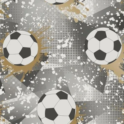 Image of Holden Storybook Football Frenzy Sport Themed Metallic Textured Wallpaper for Kids Bedrooms, Playrooms in Black/Gold 14090