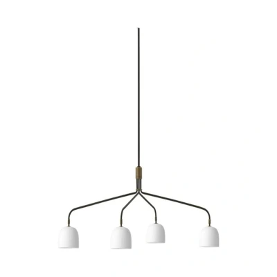 Image of GUBI Howard 4 bulb chandelier 134x103 cm white/gunmetal