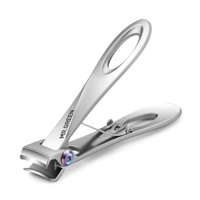 Image of MR.GREEN Nail Clippers Wide Jaw Opening Stainless Steel Fingernail Clipper Thick Hard Toenail Cutter Manicure Scissors Tools (Nail (Medium))