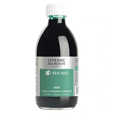 Image of Lefranc &amp; Bourgeois Nan King Calligraphy and Drawing Ink 250ml Kalligrafie und Zeichentusche green