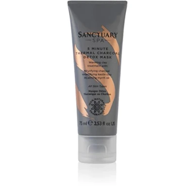 Image of Sanctuary Spa Face Mask, 5 Minute Thermal Charcoal Detox Warming Skin Treatment, 75 ml