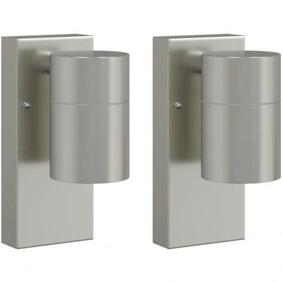 Image of Outdoor Wall Lights 2 pcs Silver Stainless Steel IP44 Vidaxl