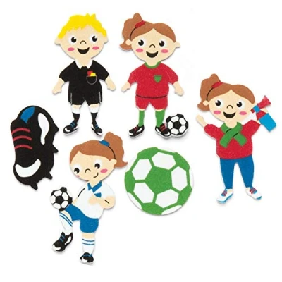 Image of Baker Ross AR505 Football Foam Stickers (Pack of 120), Asst Colours