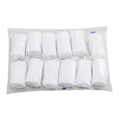 Image of Finlon Sterile Gauze, 12 Rolls Conforming Bandage Wound Dressings Bandages and Gauze Medical Tape Pads First Aid Strip (1.97&#039;&#039; x 178&#039;&#039;)