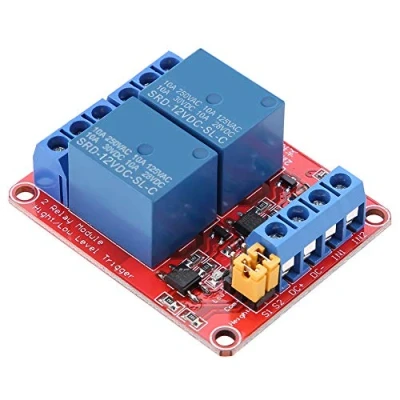 Image of Relay Module, 2 Channel Module Board with Optocoupler Low Level Trigger Expansion for Arduino 5V/12V/24V(12V)