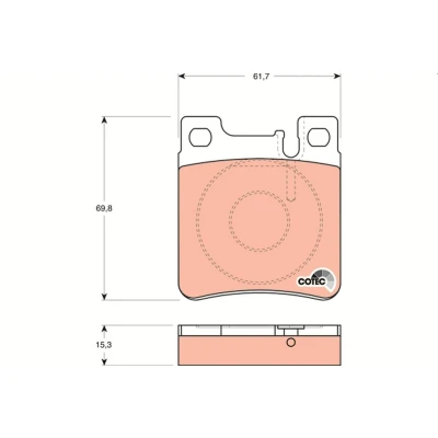 Image of 0024200520, 0024201620, 0024204620, 0024208020, 0034203020 Brake pad set TRW COTEC GDB1123 prepared for wear indicator MERCEDES BENZ: CLK Coupe