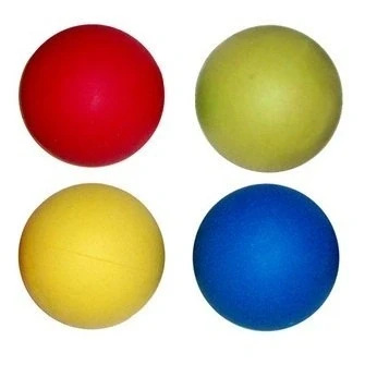 Image of HENBRANDT 4 x Hard Rubber Dog Balls Play n Shoot Red, Green, Yellow &amp; Blue