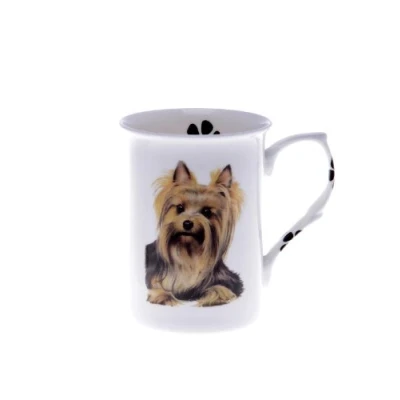 Image of (BB62) SINGLE BONE China BEAKER/ MUG/CUP YORKSHIRE TERRIER, Hand decorated Kirsty Jayne