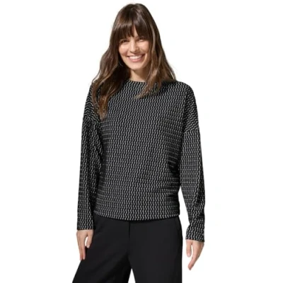 Image of Cecil Women&#039;s B322475 Cropped Jaquard Shirt, Black, L
