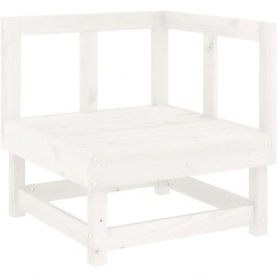 Image of vidaXL Garden Corner Sofa White Solid Wood Pine