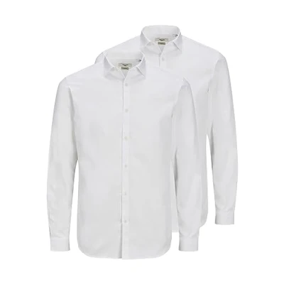 Image of Jack &amp; Jones Male Shirt Long Sleeve, 2 x White, XL