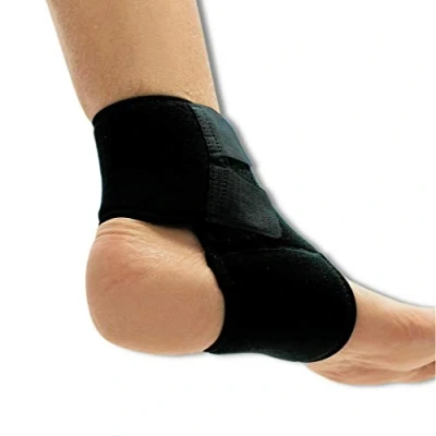 Image of NeoPhysio Black Unisex Breathable Neoprene Ankle Support Wrap Compression Brace Foot Protector, Provides Against Sprain and Strain Left Leg