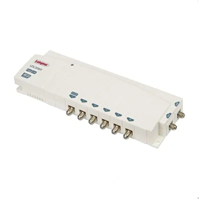 Image of TV &amp; Radio Signal Booster Aerial Amplifier, Labgear 6 Way 12V DC Line Powered Distribution Amplifier with F Type Connections, Professional IR Bypass (Power Label may vary)