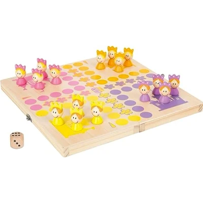 Image of Small Foot 11105 Ludo Princesses, Made of FSC 100% Certified Wood, with Practical Transport Box for on The go Toy, Multicolour
