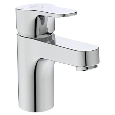 Image of Ideal Standard Cerabase Single Lever Basin Mixer tap with Click Waste and bluestart Technology, BD054AA, Chrome