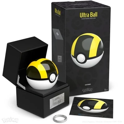 Image of The Wand Company Officially Licensed by Pokémon, Full Size Poké Ball Authentic Replica range (Ultra Ball), Black