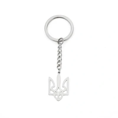 Image of shilipu Ukrainian Symbol Keychain Trident Keyring Pendant Key Chain Support Ring Jewelry