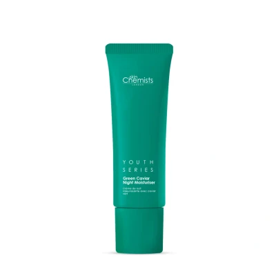 Image of skinChemists Green Caviar Night Moisturiser Cream 50ml Intense Hydration &amp; Skin Repair for a Radiant Morning Glow Improved Elasticity