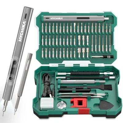 Image of HYCHIKA Precision Cordless Electric Screwdriver, 67 in 1 Repair Tool Kit, Screwdriver USB Charging &amp; LED Lighting, for Mobile Phone, Laptop