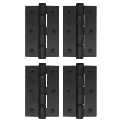 Image of EAI Black Door Hinges 3 Inch / 76mm Matt Internal Fire 2 Pairs