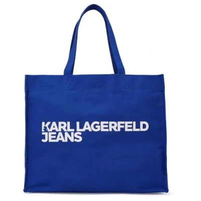 Image of Karl Lagerfeld Jeans LOGO Shopper Unisex Tote bag, Size: One Size, Natural