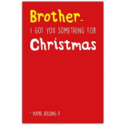 Image of Emotional Rescue Brother Christmas Cards, Funny Card Brother, Xmas for Him Funny, Cards,159x235mm