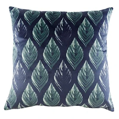 Image of Evans Lichfield Eden Leaves Geometric Feather Filled Cushion Multicolour One Size