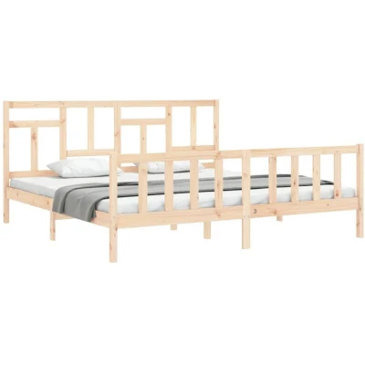 Image of vidaXL Bed Frame without Mattress 200x200 cm Solid Wood Pine