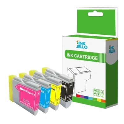 Image of InkJello Compatible Ink Cartridge Replacement for Brother DCP 135C 150C 153C 157C 750CN MFC 235C 260C 130C 330C 350C LC970 (Black, Cyan, Magenta, Yellow, 4 Pack)