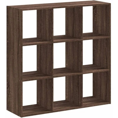 Image of vidaXL Bookcase Brown Oak 102x32x102 cm Engineered Wood