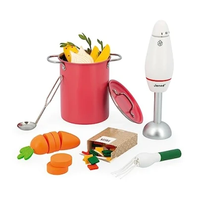 Image of Janod Children’s Soup Set 43 FSC Wood, Cardboard and Felt Accessories Pretend Play Toy 3 Years +, J06634