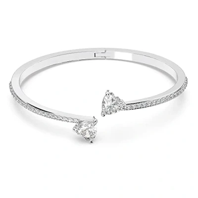 Image of Swarovski Attract Soul bangle, Heart, White, Rhodium plated, S