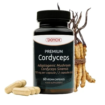Image of Cordyceps Capsules 1400 mg Bioactive Supplement with 40% Polysaccharides &amp; Beta Glucan Boost Energy, Stamina Immune Health 60 Vegan Adaptogenic Mushroom by Doych