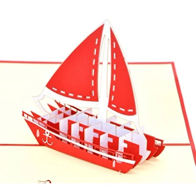 Image of Medigy 3D Pop Up Greeting Cards Blank for Most Occastions (sailing boat)