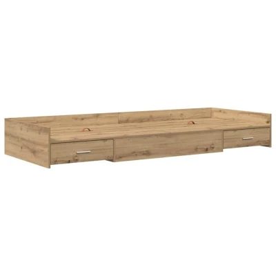 Image of vidaXL Storage Bed Frame with Drawer Artisan Oak 80 x 200 cm Engineered wood