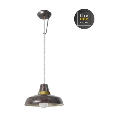Image of LEDS C4 Vintage 1 Light Wall / Dome Ceiling Pendant Brown, E27