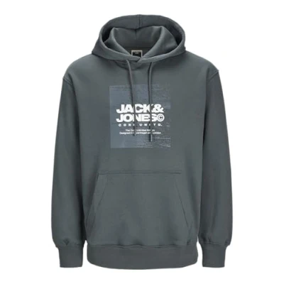 Image of JACK &amp; JONES Men&#039;s Jcoaero Front Print Sweat Hood Sweatshirt, Urban Chic, M