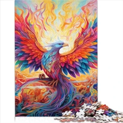 Image of Jigsaw Puzzle for Kids Psychedelic Phoenix Bird 1000 Large Piece Adults Cardboard Puzzles &amp; Age 12 Up Stress Relief Toys 1000pcs（26x38cm）