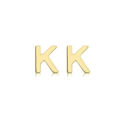 Image of Carissima Gold Women&#039;s 9ct Yellow 4mm x 5mm &#039;K&#039; Initial Stud Earrings