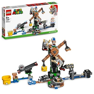 Image of LEGO 71390 Building Set, Super Mario Reznor Knockdown Expansion Collectible Buildable Game Toy for Kids with Blue Toad Figure, Multicolor, Gifts Girls and Boys age 8 Plus