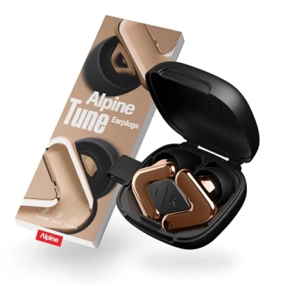 Image of Alpine Tune Earplugs, Concert Ear Plugs with Noise Reduction, High Fidelity Music Quality, 19dB Hearing Protection Crystal Clear Sound, 4 Sizes Included, Gigs, Raves, Festivals &amp; Clubs, Rose Gold