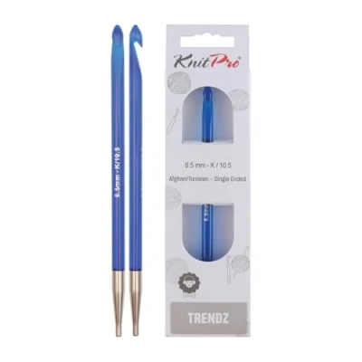 Image of Knit Pro KP51354 Trendz: Crochet Hook: Afghan/Tunisian: Single Ended: 6.50mm, 6.5mm, Blue