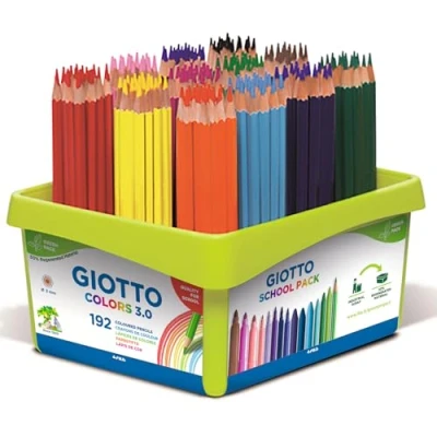 Image of GIOTTO Colors 3.0 Colouring Pencils, Schoolpack, 192 Pieces in Assorted Colours, Ideal for Children, Parties, and Schools