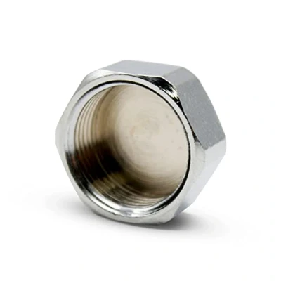 Image of DOJA Barcelona Female Obturator Plug Internal Thread 4 Hexagonal Blind Cap Chromed Brass Plugs for Sink Drain Pipes, Radiators, Sparkling Water, Pipe Wrenches, Garden Faucet 3/8&quot;